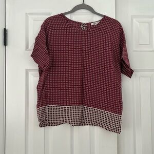 Madewell 100% Silk Geometric Print Blouse